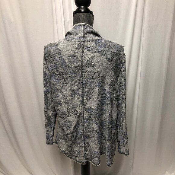 Christopher and Banks Cardigan Womens Size Medium Gray Draped Open Front Sweater - Picture 4 of 8